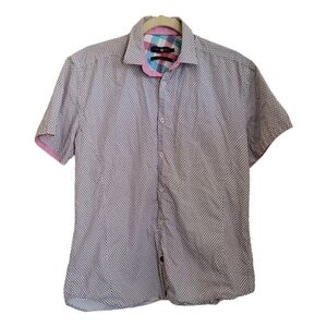 Stone Rose Shirt Mens Size 2 Button Up Short Sleeve
